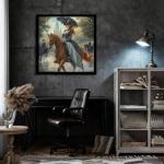 PICKFORU Lady in the Rain Jigsaw Puzzles 1000 Pieces, Vintage Rainy Horse Puzzles for Adults, Retro Unique Impossible Puzzle as Wall Decor
