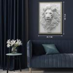 Mystery Lion Puzzles 1000 Pieces for Adults, Unique Wildlife Nature Animal Art Challenging Jigsaw Puzzles, Aesthetic White Lion Puzzles for Adults