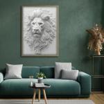 Mystery Lion Puzzles 1000 Pieces for Adults, Unique Wildlife Nature Animal Art Challenging Jigsaw Puzzles, Aesthetic White Lion Puzzles for Adults