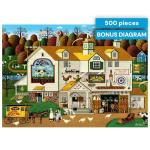 Buffalo Games – Charles Wysocki The Farm 500 Piece Jigsaw Puzzle for Adults -Challenging Puzzle Perfect for Game Nights - Finished Size is 21.25 x 15.00 – Precision-Cut Pieces, Beautiful Artwork