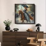 PICKFORU Lady in the Rain Jigsaw Puzzles 1000 Pieces, Vintage Rainy Horse Puzzles for Adults, Retro Unique Impossible Puzzle as Wall Decor