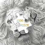 Mystery Lion Puzzles 1000 Pieces for Adults, Unique Wildlife Nature Animal Art Challenging Jigsaw Puzzles, Aesthetic White Lion Puzzles for Adults