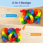 LovesTown Montessori Wooden Alphabet Puzzle for Toddlers, Snake ABC Learning Toys for Kids, Educational Preschool Jigsaw Puzzle for Early Childhood Development, Ideal Gift for Boys and Girls