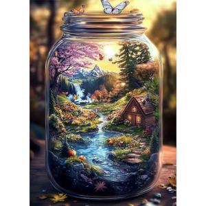 Yunlus Jigsaw Puzzles for Adults 1000 Pieces Impossible Hard Difficult Challenging Puzzles for Adults 1000pc Puzzles World in Bottle Nature's Dream Jigsaw Puzzle 1000 Pieces 28 x 20 inch