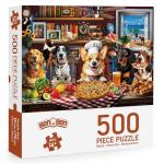 BenBen Puzzles for Adults 500 Pieces, Dogs' Dinner Party, Dog Jigsaw Puzzle with Letters on Back, Funny Animal Puzzle, Challenging Puzzles for Family Game Night, Home Décor