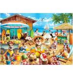 BenBen Puzzles for Adults 500 Pieces, Dogs on Vacation, Dog Jigsaw Puzzle with Patterns on Back, Funny Animal Puzzle, Challenging Puzzles for Family Game Night, Home Décor