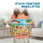 BenBen Puzzles for Adults 500 Pieces, Dogs on Vacation, Dog Jigsaw Puzzle with Patterns on Back, Funny Animal Puzzle, Challenging Puzzles for Family Game Night, Home Décor