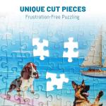 BenBen Puzzles for Adults 500 Pieces, Dogs on Vacation, Dog Jigsaw Puzzle with Patterns on Back, Funny Animal Puzzle, Challenging Puzzles for Family Game Night, Home Décor
