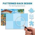 BenBen Puzzles for Adults 500 Pieces, Dogs on Vacation, Dog Jigsaw Puzzle with Patterns on Back, Funny Animal Puzzle, Challenging Puzzles for Family Game Night, Home Décor