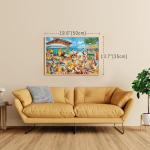 BenBen Puzzles for Adults 500 Pieces, Dogs on Vacation, Dog Jigsaw Puzzle with Patterns on Back, Funny Animal Puzzle, Challenging Puzzles for Family Game Night, Home Décor