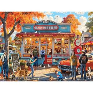 White Mountain 500 Piece Jigsaw Puzzle Retro Autumn Puzzles with Large Pieces, Gifts for Adults and Family 18"x24" - Patsy's Diner