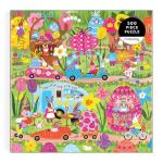 Mudpuppy Hoppin Around – 500 Piece Family Jigsaw Puzzle with Colorful and Fun Illustrations of Adorable Bunnies for Children Ages 8 and Up
