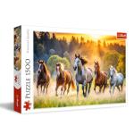 Trefl Wild Horses 1500 Piece Jigsaw Puzzle Red 33"x 23" Print, DIY Puzzle, Creative Fun, Classic Jigsaw for Adults and Children from 14 Years Old