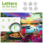 Lakeside Cabin Sunset 500 Piece Jigsaw Puzzle for Adults, Seniors & Family - Summer Relaxing Puzzle with Chairs, Boats & Bonfire Pit - Scenic Forest Lake View Puzzle Art 23x15 Inch