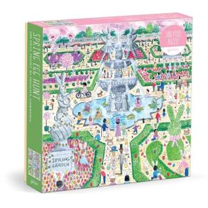 Galison Spring Egg Hunt – 500 Piece Michael Storrings Jigsaw Puzzle Featuring Beautiful Artwork of an Easter Spring Garden Egg Hunt