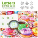 500 Pieces Puzzles for Adults Colorful Donuts Coffee Jigsaw Puzzle Letter on Back No Dust Difficult Unique Family Challenging Food Puzzles Gift Toy for Adults Seniors Perfect for Game Nights （23"x15"）