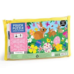 Mudpuppy Spring Bunnies – 12 Piece Puzzle with Reusable Zipper Pouch Featuring Colorful and Fun Illustrations of Spring Bunnies Perfect for Easy Storage and Travel