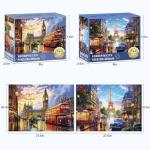 2 Pack Puzzles for Adults 1000 Pieces-Big Ben and Eiffel Tower Difficult Jigsaw Puzzles for Adults,Hard Jigsaw Puzzle Decorations DIY Leisure Game Toy Suitable Family Friends(27.5x20 inches)