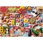 BenBen Puzzles for Adults 500 Pieces, Spring Picnic Jigsaw Puzzles with Patterns on Back, Challenging Puzzles for Family Game Night Home Décor