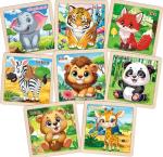 Wooden Animals Puzzles for Toddlers 2-4, 8 Pack 9 PCS Jigsaw Puzzles for Kids 2-4, Wooden Puzzles for Toddlers 3-5, Animal Puzzles for Kids 3-5, Preschool Puzzles Learning Educational Sets Toys
