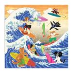 Galison The Great Surf – 500 Piece Jigsaw Puzzle Featuring Beautiful Artwork of Cats and Dogs Surfing Waves