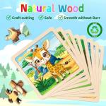 Wooden Animals Puzzles for Toddlers 2-4, 8 Pack 9 PCS Jigsaw Puzzles for Kids 2-4, Wooden Puzzles for Toddlers 3-5, Animal Puzzles for Kids 3-5, Preschool Puzzles Learning Educational Sets Toys