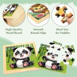 Wooden Animals Puzzles for Toddlers 2-4, 8 Pack 9 PCS Jigsaw Puzzles for Kids 2-4, Wooden Puzzles for Toddlers 3-5, Animal Puzzles for Kids 3-5, Preschool Puzzles Learning Educational Sets Toys