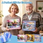 3 Pack 500 Pieces Puzzles for Adults, Spring Autumn Winter Puzzle for Adults Elderly, Colorful 4 Seasons Jigsaw Puzzle, Recycled Paper Puzzle 500 Pieces, Family Activity Game Nights Gifts 20.5x15 in