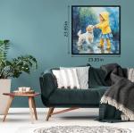 Funny Dog Puzzles for Adults 1000 Pieces, Cute Animal Jigsaw Puzzle, Rainny Puppy Girl Puzzle as Home Wall Art Decor