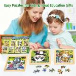 Wooden Animals Puzzles for Toddlers 2-4, 8 Pack 9 PCS Jigsaw Puzzles for Kids 2-4, Wooden Puzzles for Toddlers 3-5, Animal Puzzles for Kids 3-5, Preschool Puzzles Learning Educational Sets Toys