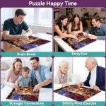 LUXDIVINA 2000 Piece Puzzle for Adults, Puzzles for Adults 2000 Pieces, Retro Camper Camping Night Cat Dog Jigsaw Puzzles, Family Fun Puzzle Perfect for Game Nights, 39" X 28"