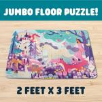 Chuckle & Roar Glitter Fantasy Fun Floor Puzzle – 50 Piece Giant Kids Puzzle, 3 ft x 2 ft, Jumbo Pieces for Preschoolers, Screen-Free Play Ages 3+