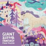 Chuckle & Roar Glitter Fantasy Fun Floor Puzzle – 50 Piece Giant Kids Puzzle, 3 ft x 2 ft, Jumbo Pieces for Preschoolers, Screen-Free Play Ages 3+