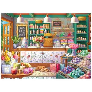 RoseArt - Kodak Premium - 1000 Piece Jigsaw Puzzle for Adults – Soap & Candle Shop – Cozy Boutique with Flowers, Candles & Bath Bombs – Relaxing Home Décor Scene – 26.625 x 19.25 Inches