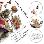 Floral Muse Jigsaw Puzzle 1000 Pieces for Adults, Patchwork Quilting Art Puzzle with Flowers Birds,Woman Flower Garden Themed, Handmade Style Sewing Puzzle Challenge