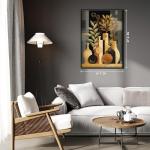 PICKFORU Impossible Puzzle for Adults 1000 Pieces, Geometric Modern Art Jigsaw Puzzle Plant Floral Vase, Black Golden Abstract Challenge Puzzles