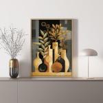 PICKFORU Impossible Puzzle for Adults 1000 Pieces, Geometric Modern Art Jigsaw Puzzle Plant Floral Vase, Black Golden Abstract Challenge Puzzles