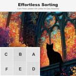 Teemosreal Puzzles for Adults 1000 Pieces, Stained Glass Cat Fantasy Night Moon Scene, Challenging Puzzle Game with Poster, Matte Finish, Interlock Perfectly Frameable Wall Decor Gift