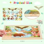 Zeoddler Wooden Puzzles for Toddlers, 4 Pack Animal Jigsaw Puzzles for Kids3-5, 20 Pieces Preschool Learning Activities, Learning & Educational Toys, Gift for Boys, Girls