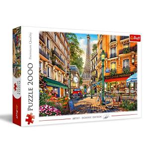 Trefl Afternoon in Paris 2000 Piece Jigsaw Puzzle Red 38"x27" Print, DIY Puzzle, Creative Fun, Classic Jigsaw for Adults and Children from 14 Years Old