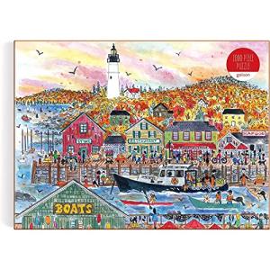 Galison Michael Storrings Autumn by The Sea 1000 Piece Puzzle from Galison - 27" x 20" Beautifully Illustrated Puzzle, Thick & Sturdy Pieces, Perfect Activity for Chilly Fall Weather!