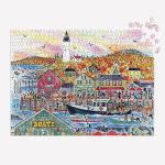 Galison Michael Storrings Autumn by The Sea 1000 Piece Puzzle from Galison - 27" x 20" Beautifully Illustrated Puzzle, Thick & Sturdy Pieces, Perfect Activity for Chilly Fall Weather!