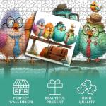 PICKFORU Funny Bird Puzzles for Adults 1000 Pieces, Nature Cute Animal Colorful Wildflower Puzzle, Impossible Hard Challenge Jigsaw Puzzle