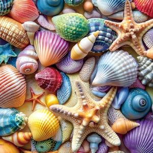 Blueforest 500 Piece Jigsaw Puzzle for Adults - Ocean Seashells & Starfish Theme, Challenging Puzzles with Vibrant Colors, Premium Cardboard for Stress Relief & Home Decor