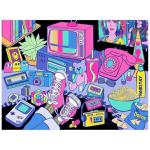 RoseArt - Neon Brights - 1980s - 500 Piece Jigsaw Puzzle, Retro-Inspired, Vibrant Neon Colors, Ages 12 and Up