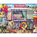 White Mountain 1000 Piece Jigsaw Puzzle Summer Beach Scene Puzzles with Large Pieces Gift for Adults and Family 24"x30" - Ice Cream Van
