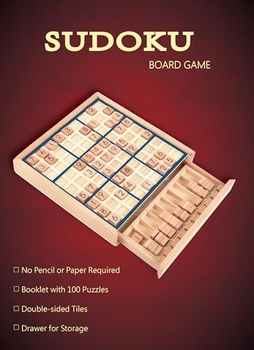 Wooden Sudoku Board Game with 100 Puzzles