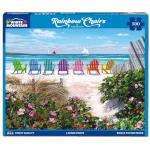 White Mountain 500 Piece Jigsaw Puzzle Summer Beach Sailboat Puzzles with Large Pieces Gift for Adults 18"x24" - Rainbow Chairs