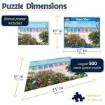 White Mountain 500 Piece Jigsaw Puzzle Summer Beach Sailboat Puzzles with Large Pieces Gift for Adults 18"x24" - Rainbow Chairs