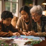 White Mountain 500 Piece Jigsaw Puzzle Summer Beach Sailboat Puzzles with Large Pieces Gift for Adults 18"x24" - Rainbow Chairs